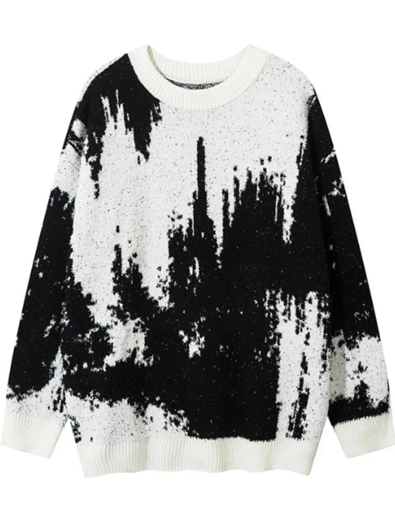 Men's Contrast Round Neck Long Sleeve Sweater