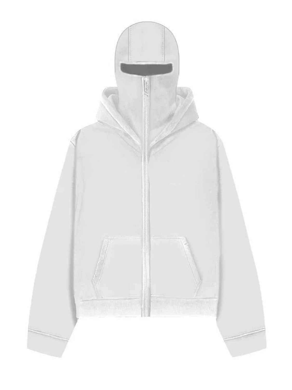 Men's Zip Up Long Sleeve Hoodie with Mask - Damned Threads