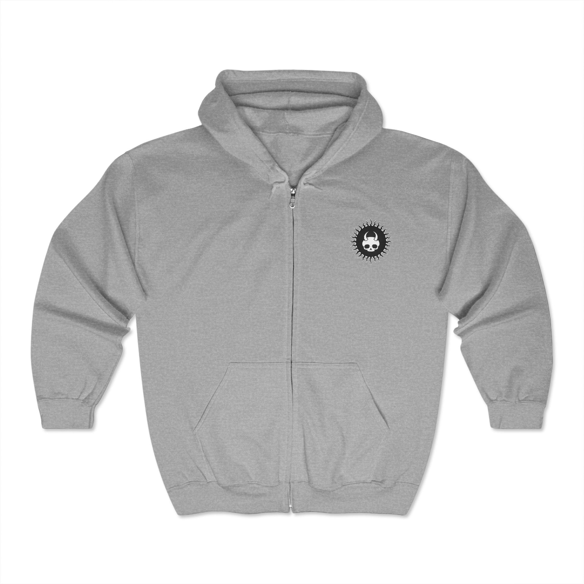 Live Among Demons - Unisex Heavy Blend™ Full Zip Hooded Sweatshirt (Back) - Prime Zone