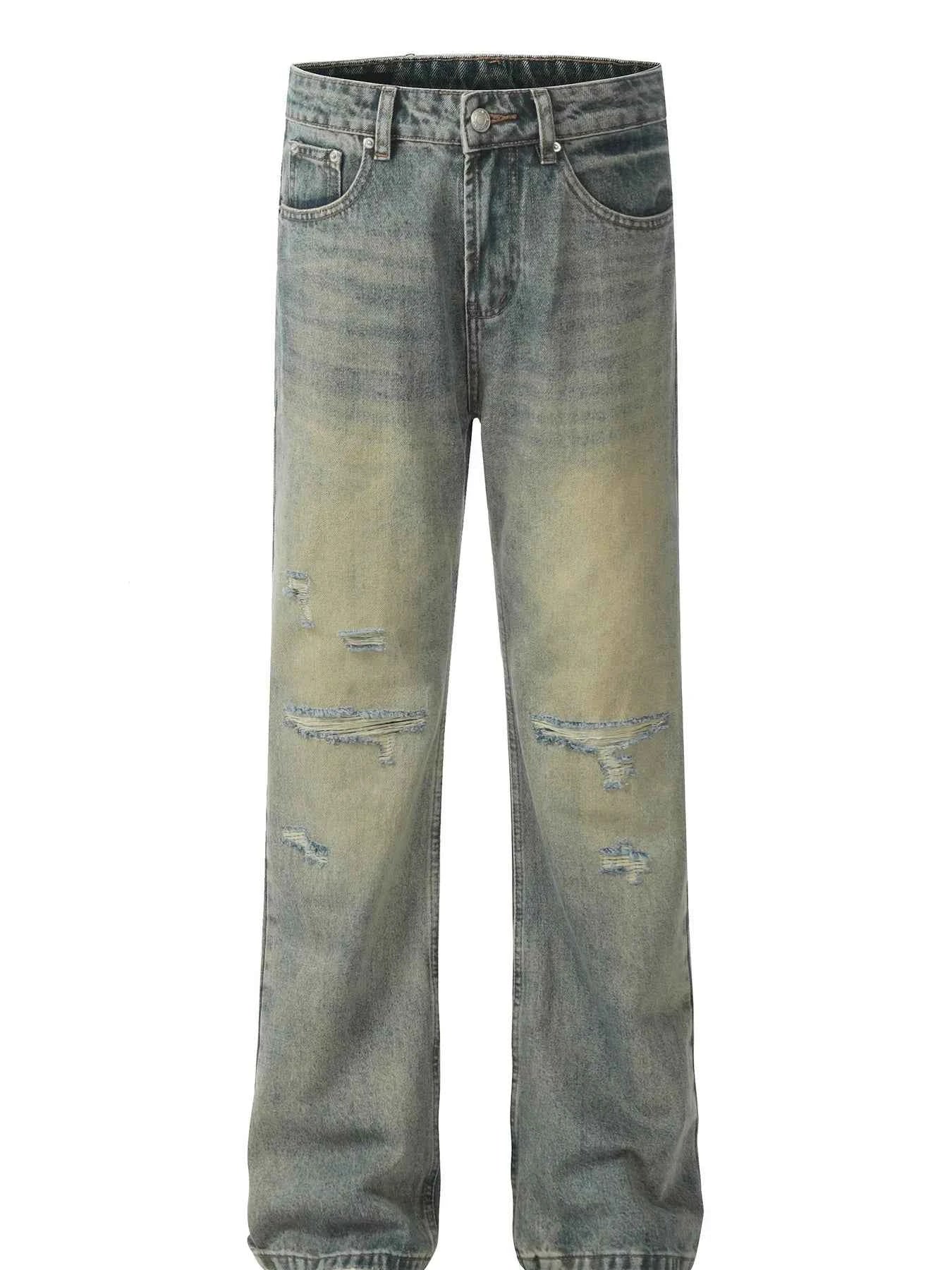 Men's Distressed Straight Leg Jeans