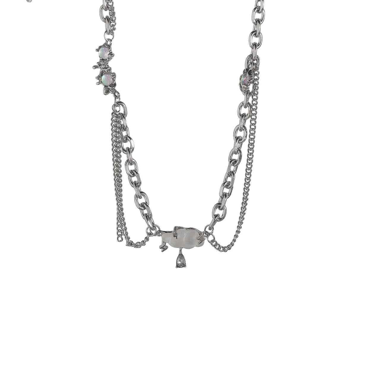 Cloud Pendant W/ Tassel Necklace