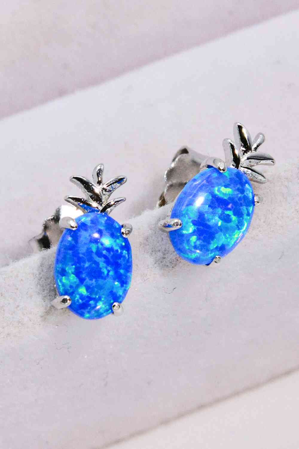 Opal Pineapple Platinum-Plated Earrings - Damned Threads