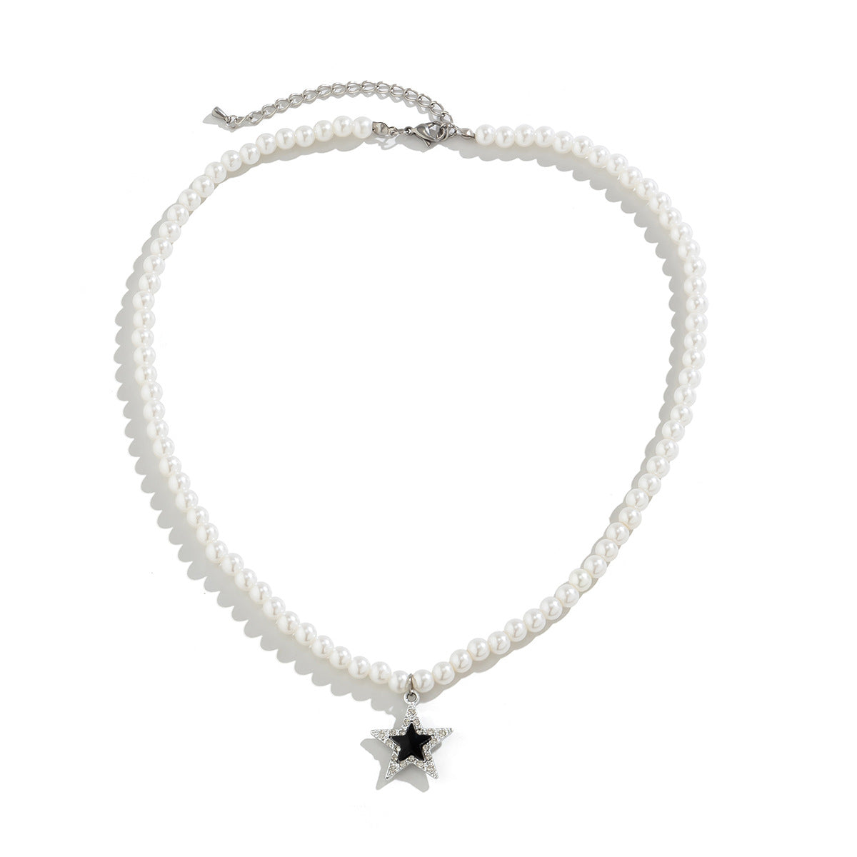 Five-Pointed Star Diamond & Pearl Necklace - Damned Threads