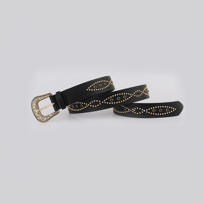 PU Leather Rhinestone Belt - Damned Threads