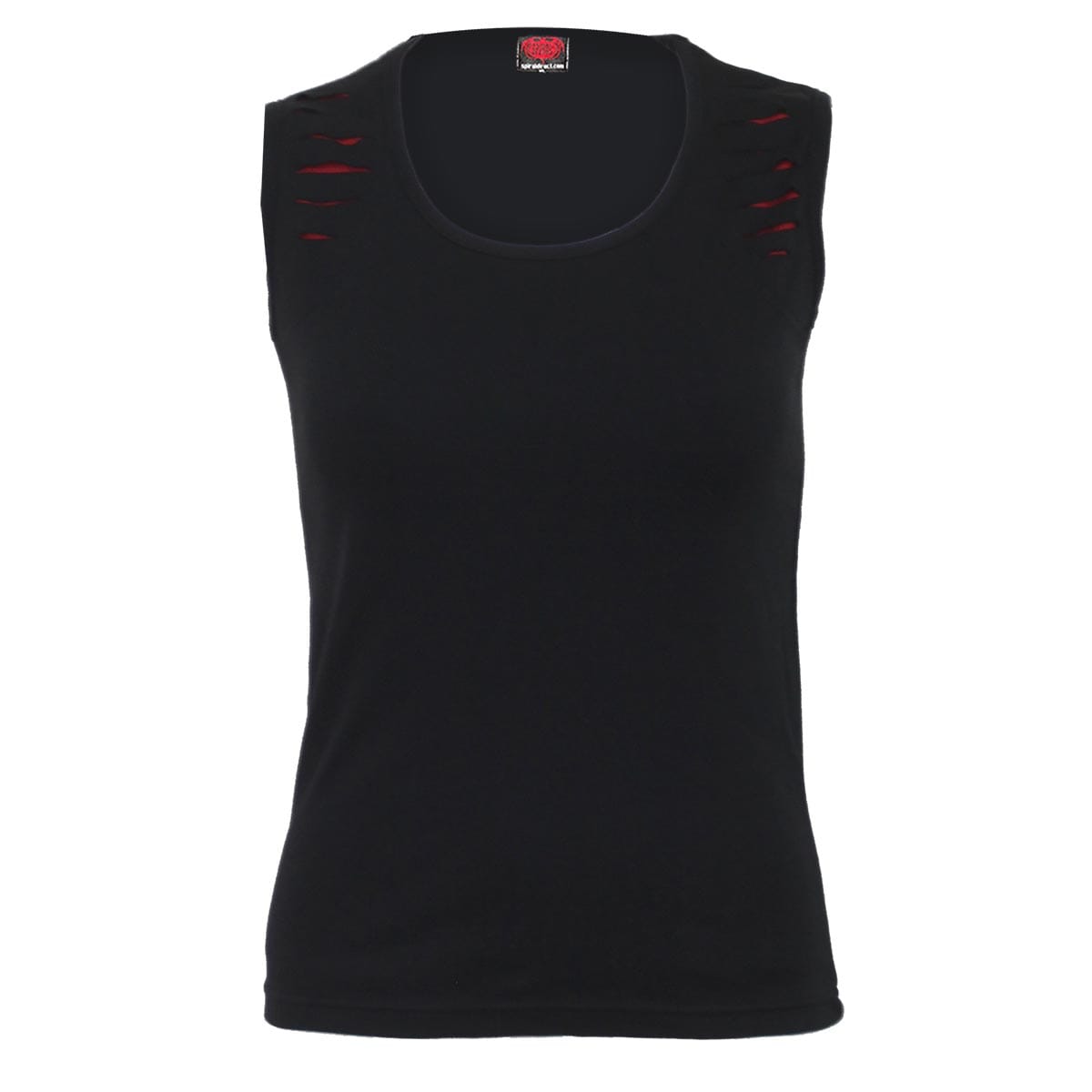 URBAN FASHION - Red Ripped Sleeveless Top - Damned Threads