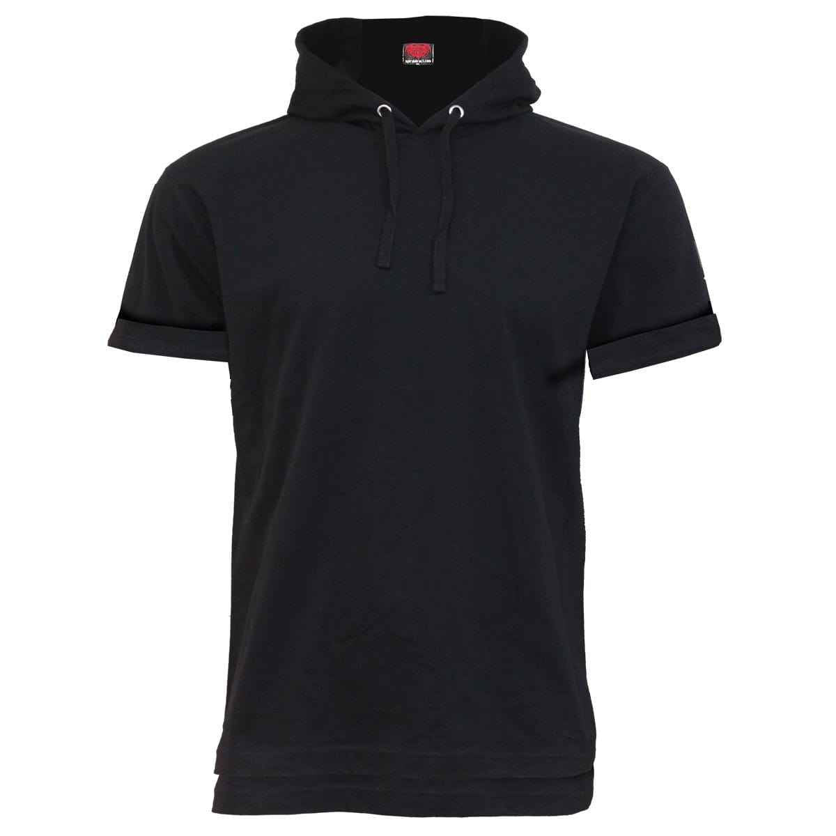 URBAN FASHION - Fine Cotton T-shirt Hoody Black - Damned Threads