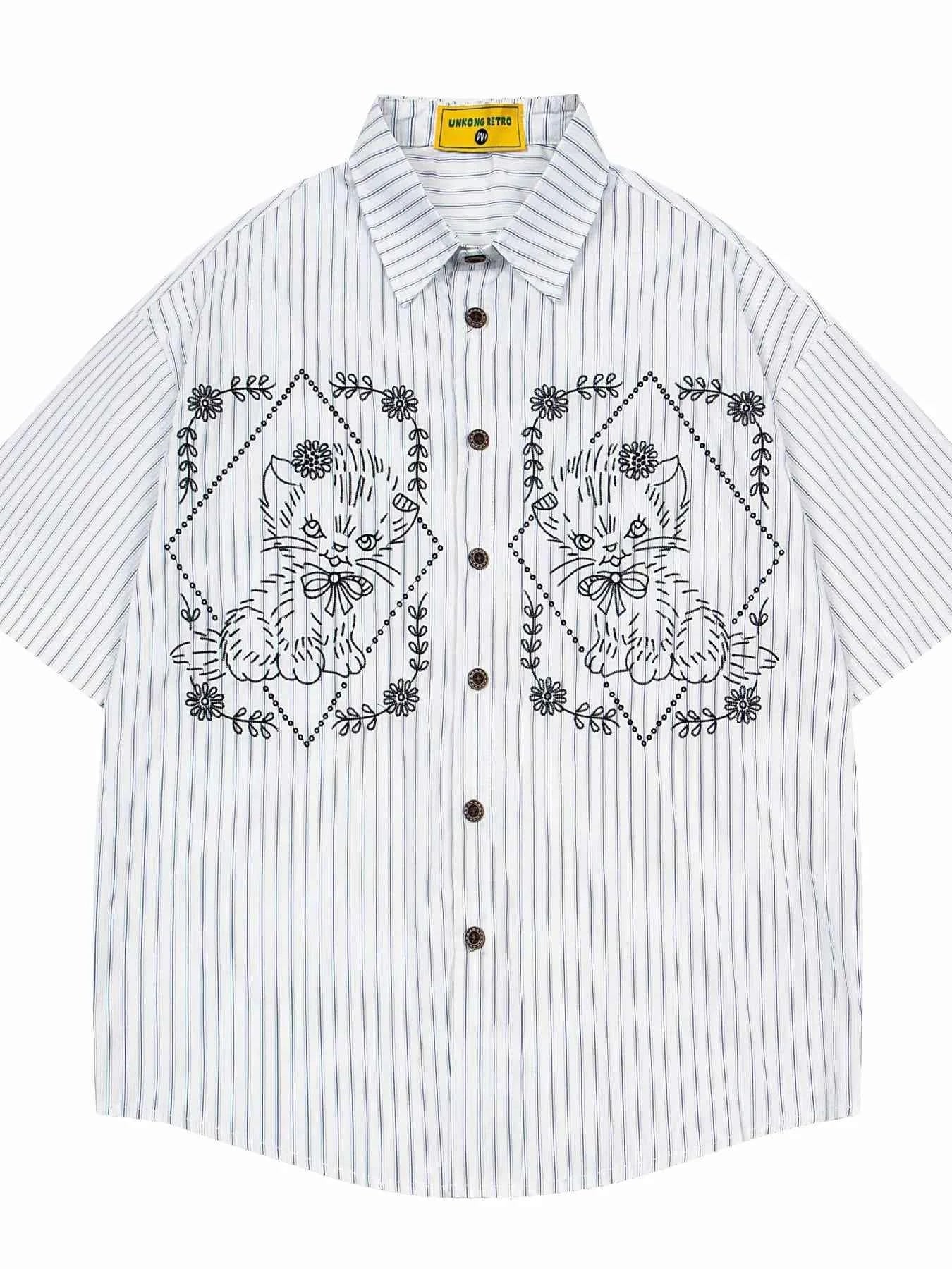 Men's Stripe Short Sleeve Button-Up Shirt