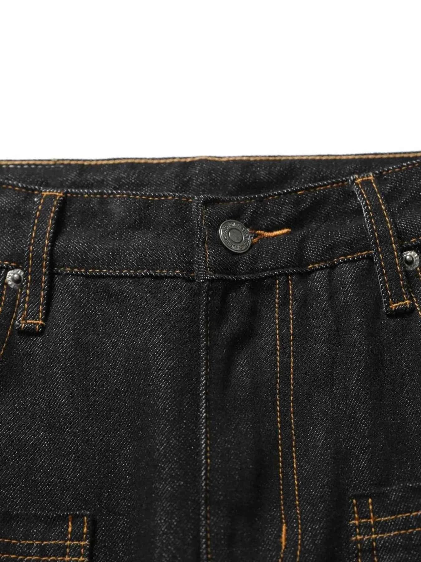 Men's Embroidered Pocket Curved Jeans