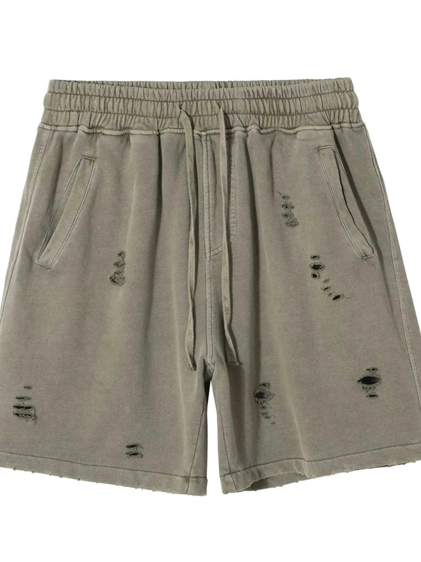 Men's Distressed Drawstring Shorts