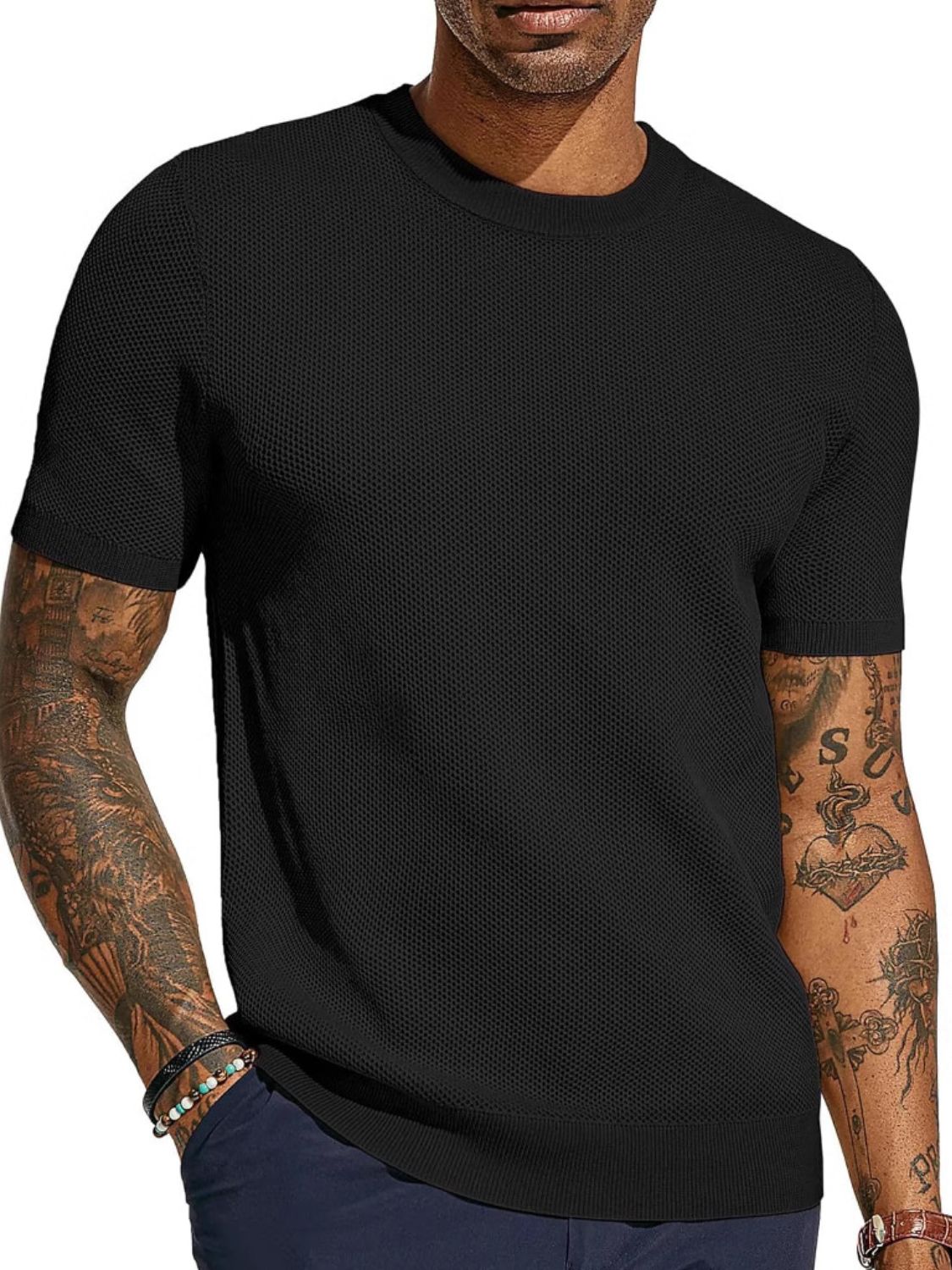 Men's Full Size Round Neck Short Sleeve T-Shirt Plus Size - Damned Threads