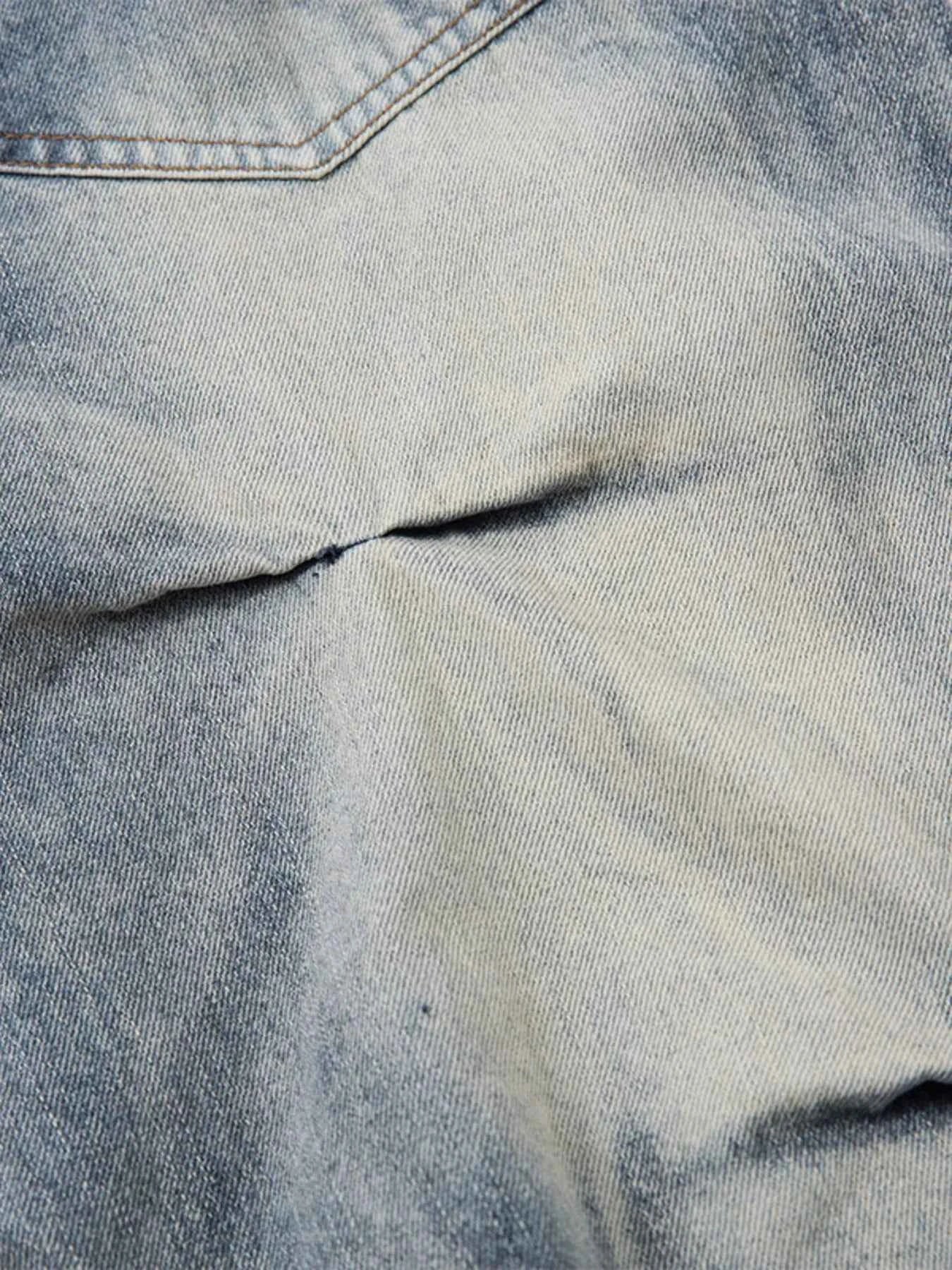 Men's Washed Wide Leg Pleated Jeans