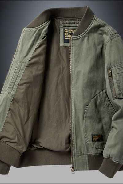 Men's Plus Size Zip Up Baseball Collar Bomber Jacket - Damned Threads