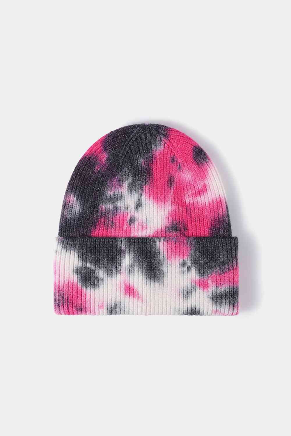 Tie-Dye Cuffed Rib-Knit Beanie Hat - Damned Threads