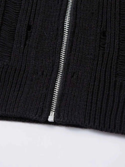 Men's Zip Up Openwork Cardigan