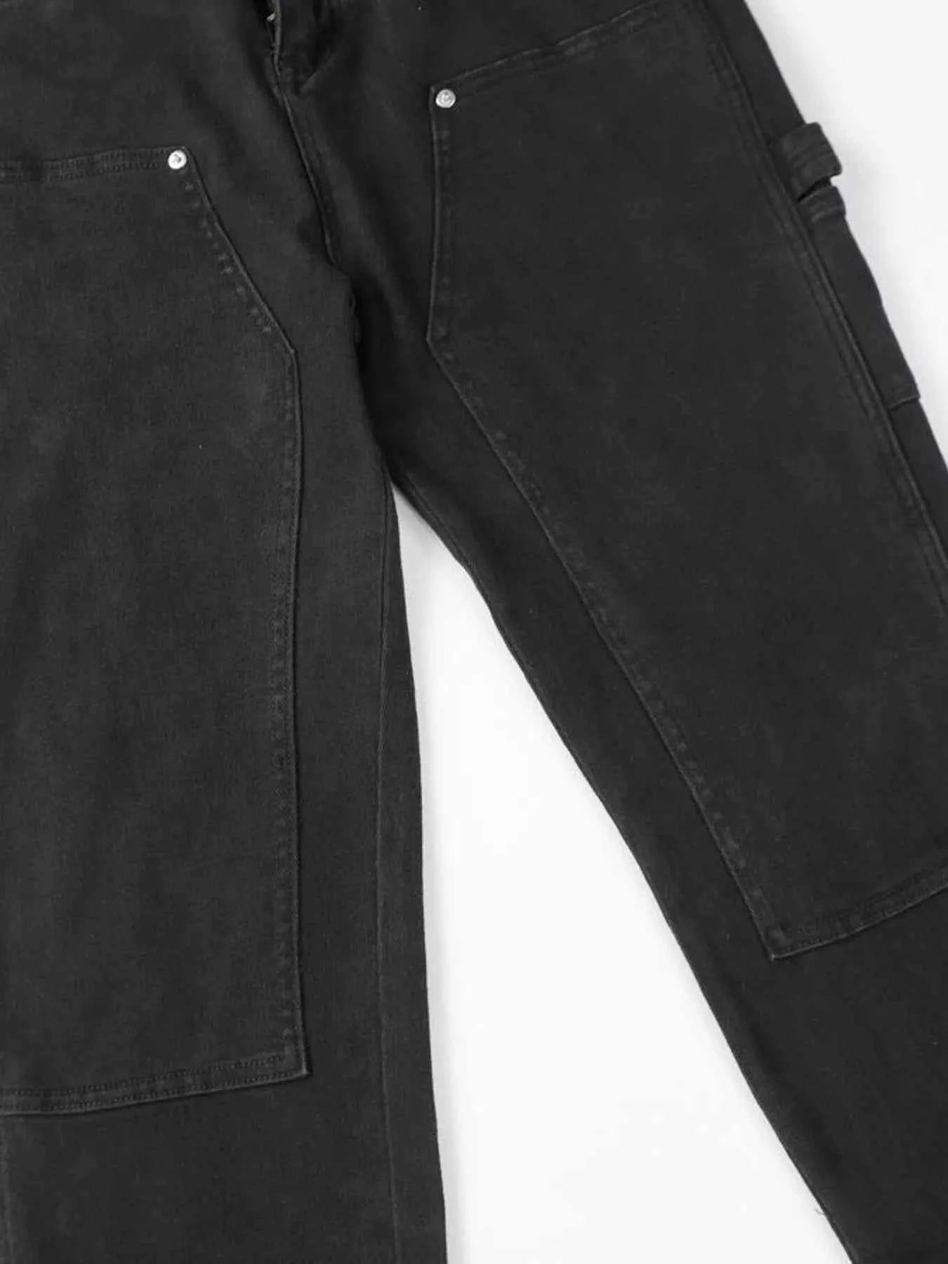 Men's High Waist Straight Leg Cargo Jeans