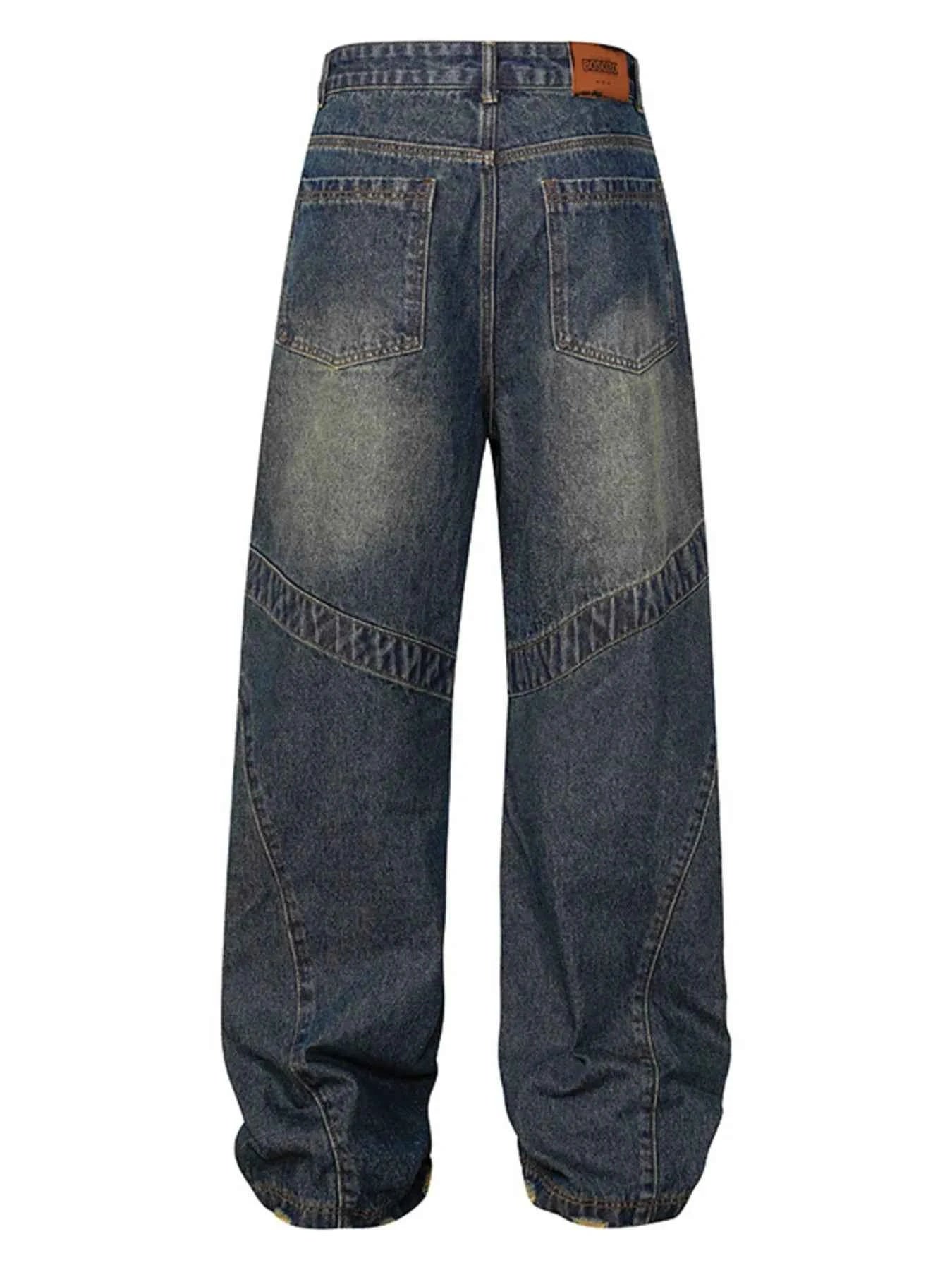 Men's Frayed Hem Loose Fit Jeans