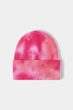 Tie-Dye Cuffed Rib-Knit Beanie Hat - Damned Threads