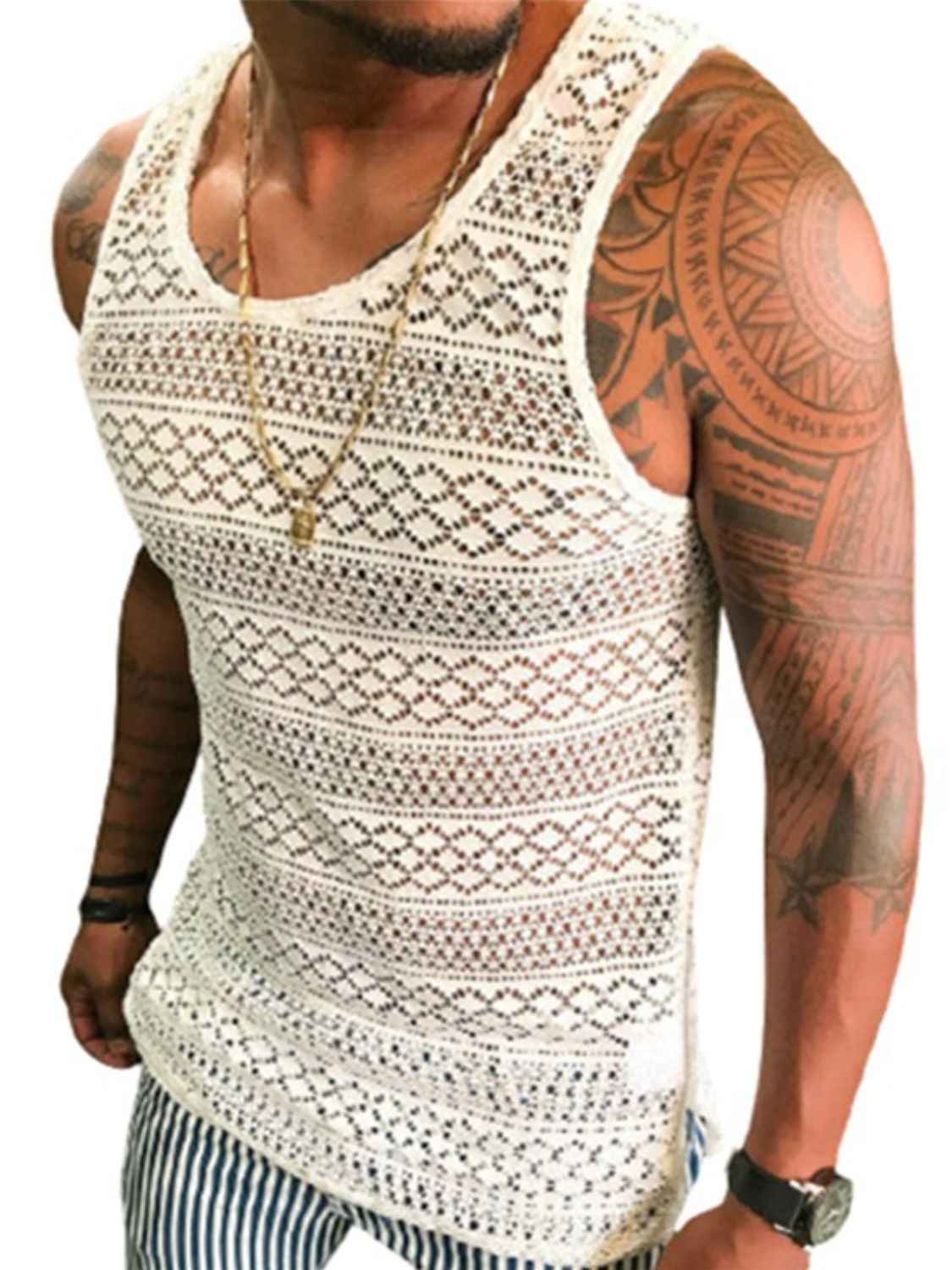 Men's Full Size Round Neck Tank Plus Size - Damned Threads