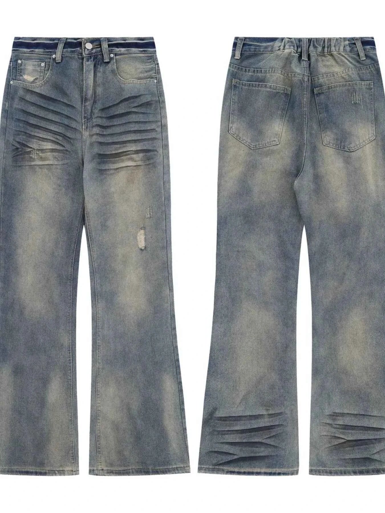 Men's Distressed Wide Leg Jeans
