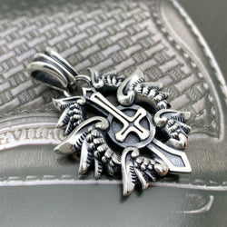 Inverted Cross & Flame Necklace - Damned Threads