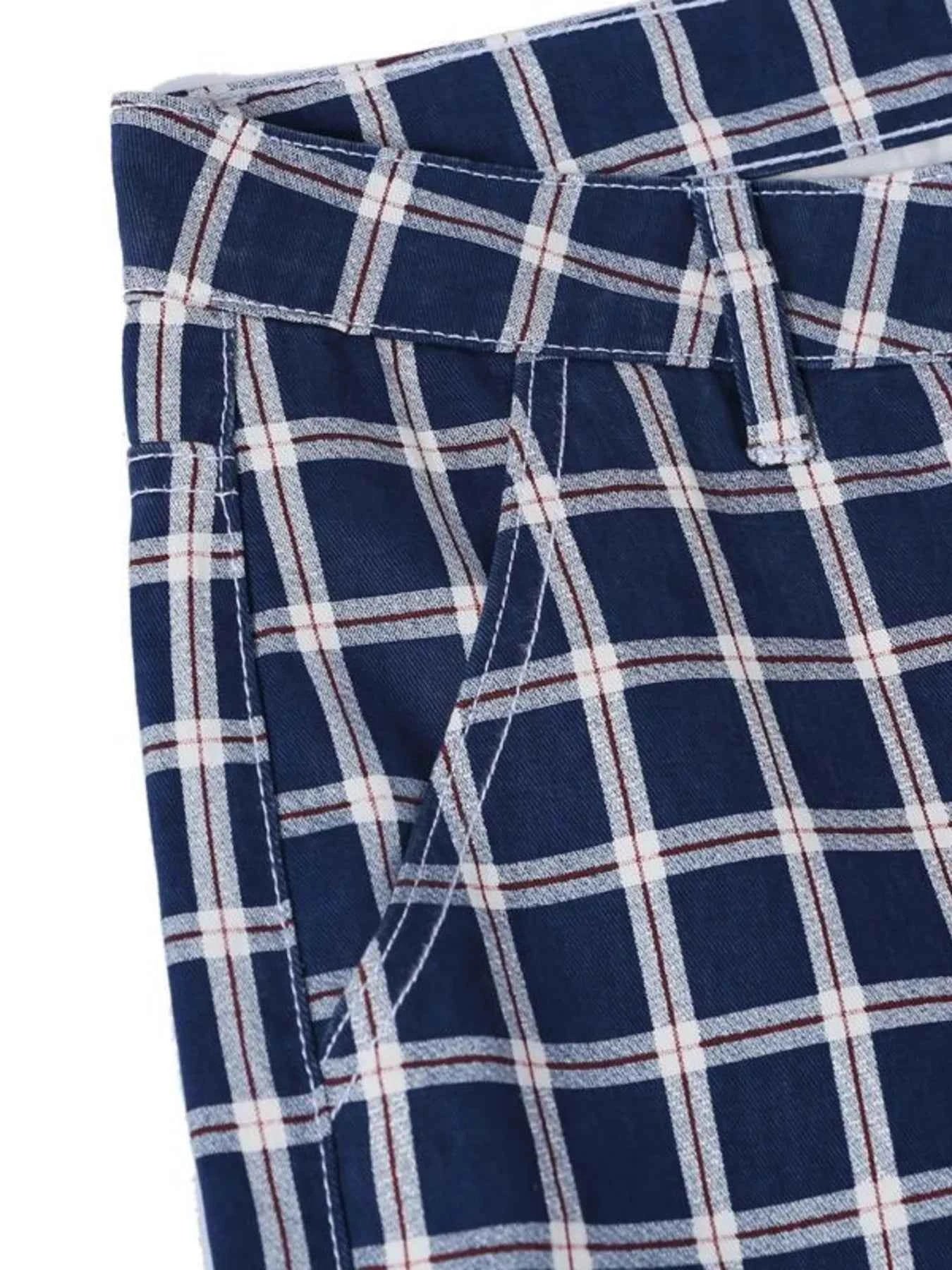 Men's Plaid Wide Leg Pants
