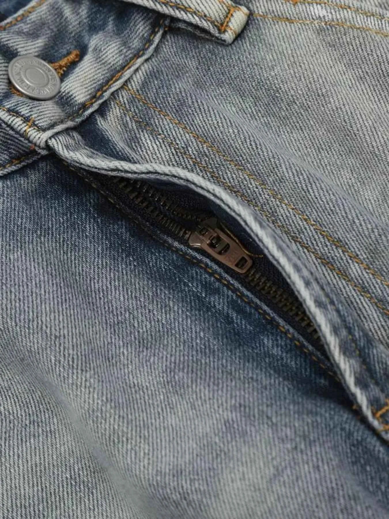 Men's Vintage Washed Gradient Distressed Flare Jeans