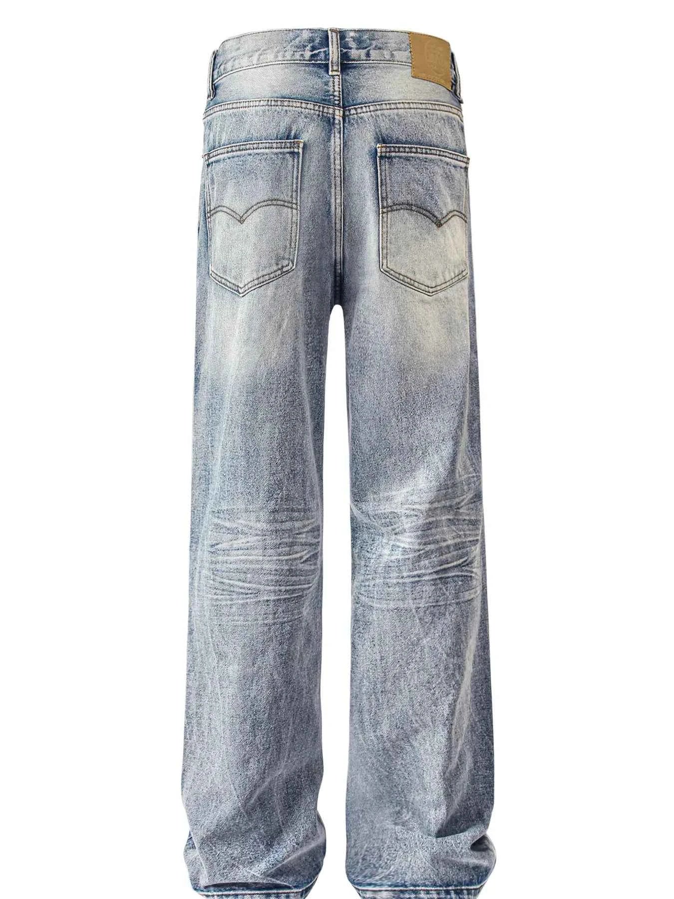 Men's Washed Wide Leg Relaxed Fit Jeans