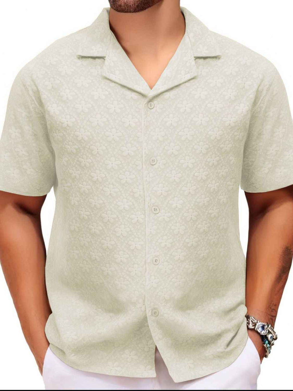 Men's Plus Size Button Down Short Sleeve Shirt