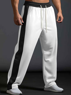 Men's Full Size Drawstring Contrast Wide Leg Pants Plus Size - Damned Threads