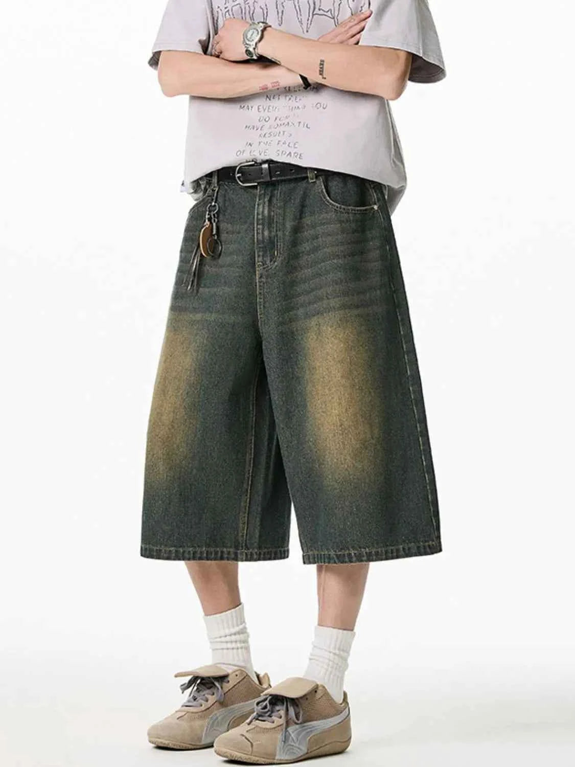 Men's Plus Size Pocketed Denim Shorts