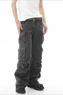 Men's Multi-Pocket Pleated Cargo Jeans - Damned Threads