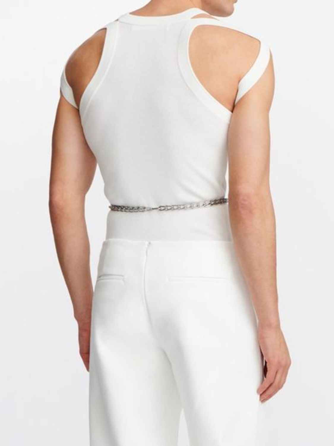 Men's Full Size Cutout Round Neck Tank Plus Size - Damned Threads