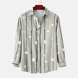 Men's Striped Polka Dot Button-Down Shirt