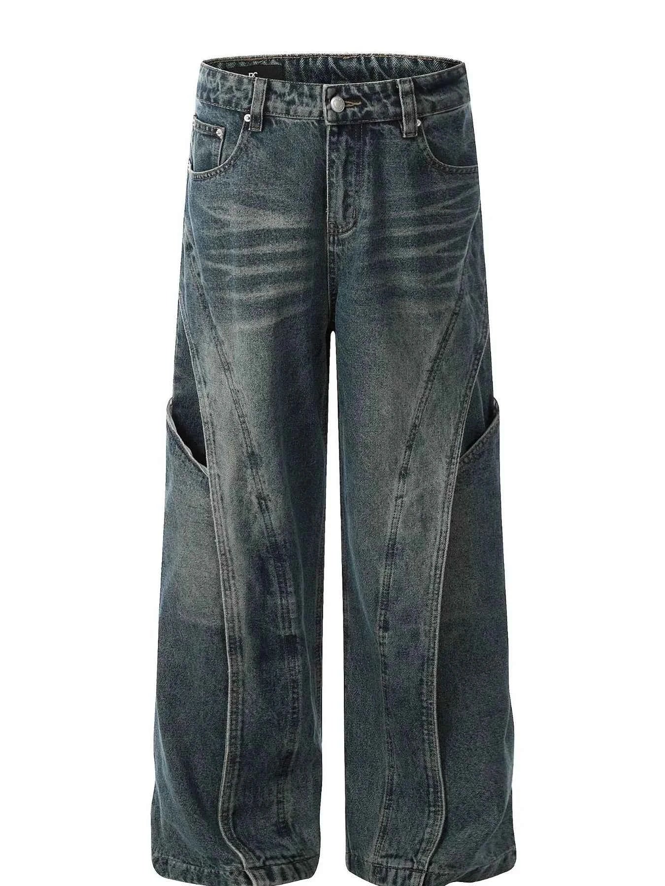 Men's Vintage Washed Wide Leg Baggy Jeans