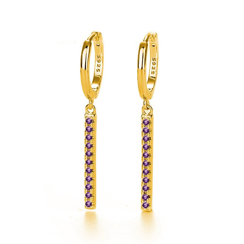 18K Gold Tassel Earrings With Rhinestone Design - Damned Threads