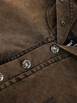 Men's Washed Frayed Hem Hoodie