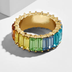 18K Gold Colorful Gem-Stacked Ring - Damned Threads