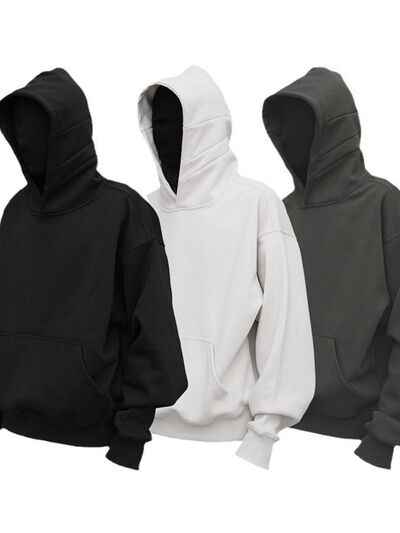 Men's Drop Shoulder Long Sleeve Hoodie with Pocket - Damned Threads