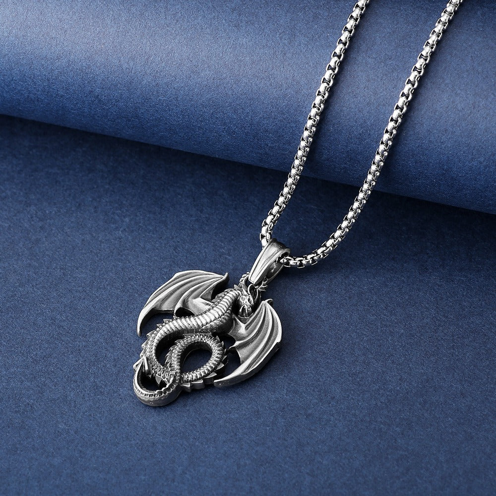 Dragon In Flight Necklace - Damned Threads