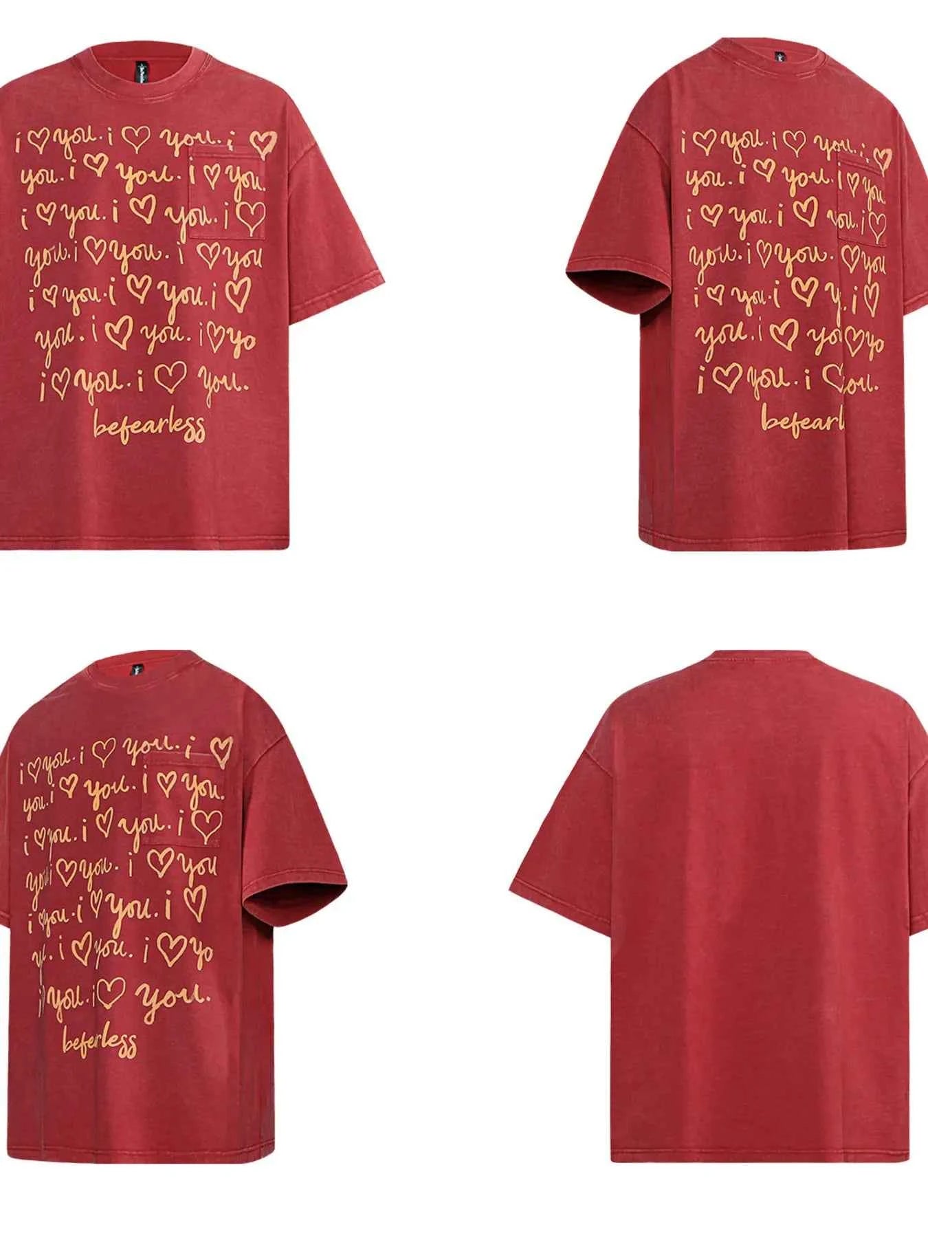 Men's Letter Round Neck Short Sleeve T-Shirt