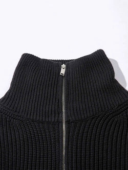 Men's Raw Hem Zip Up Cardigan