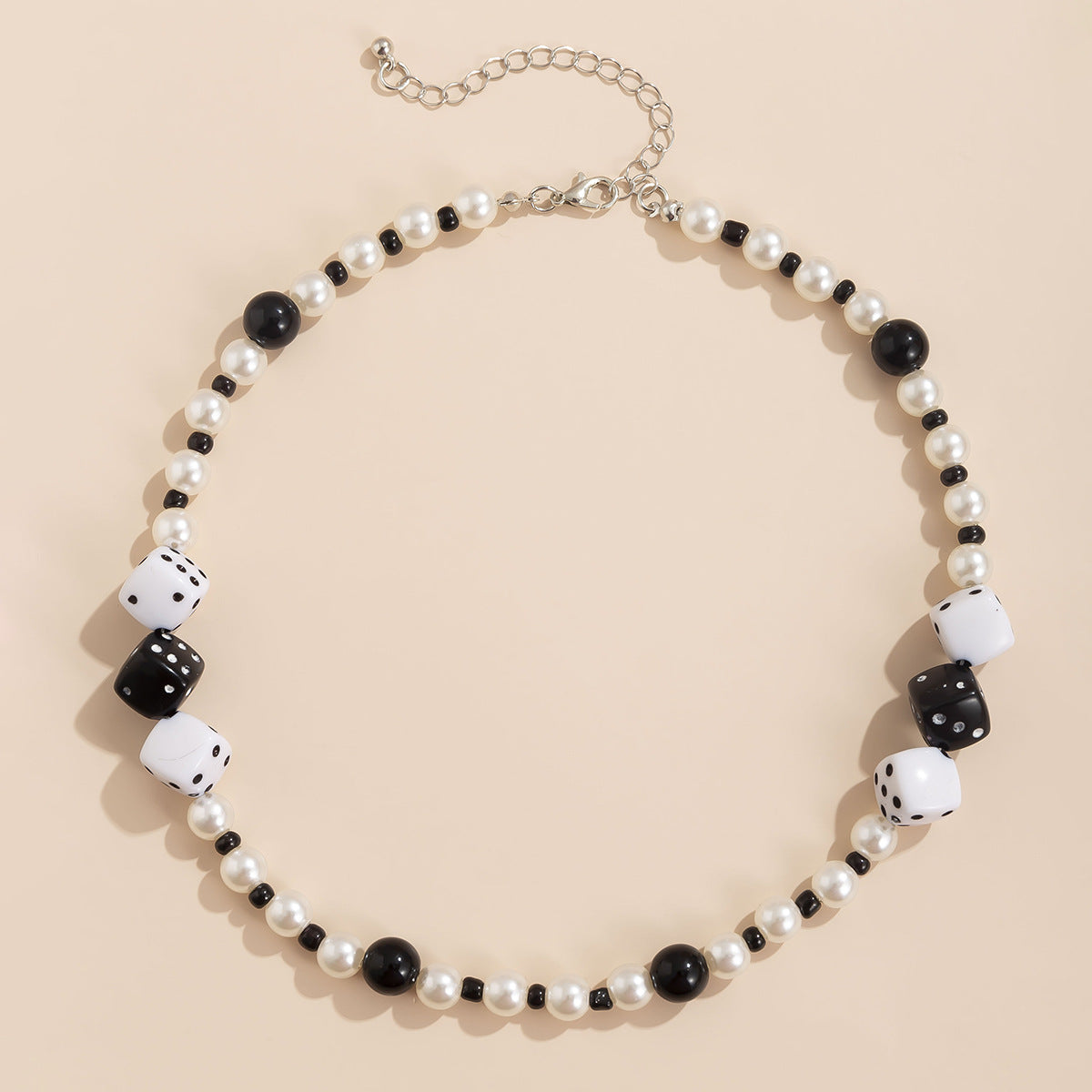 Classic Dice Mosaic Pearl Necklace - Damned Threads