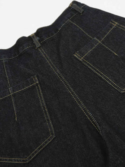Men's Button Fly High Waist Curved Jeans