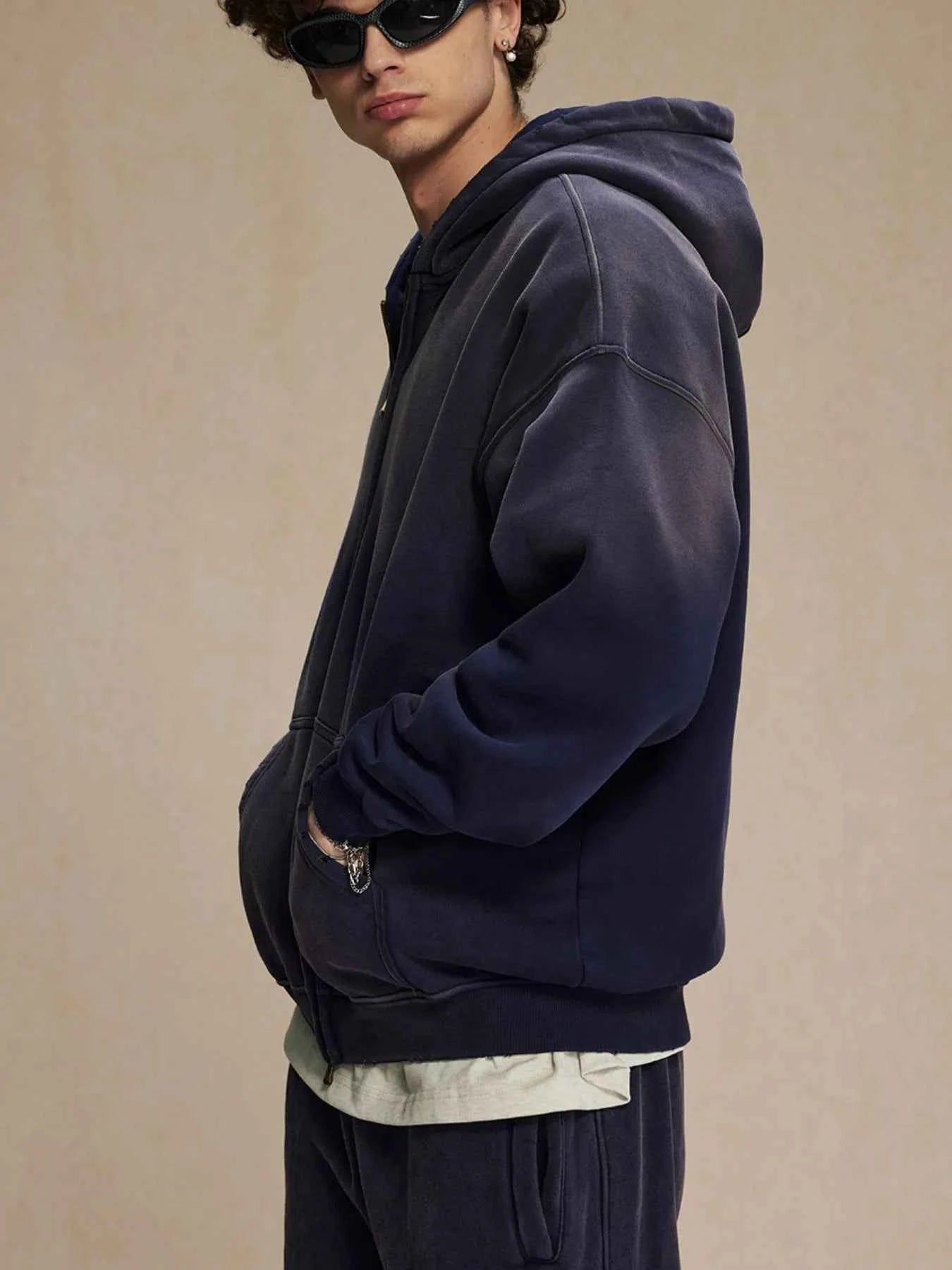 Men's Oversized Casual Zip-Up Hoodie