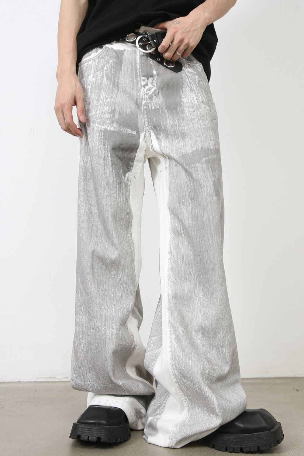 Men's Contrast Wide Leg Jeans - Damned Threads