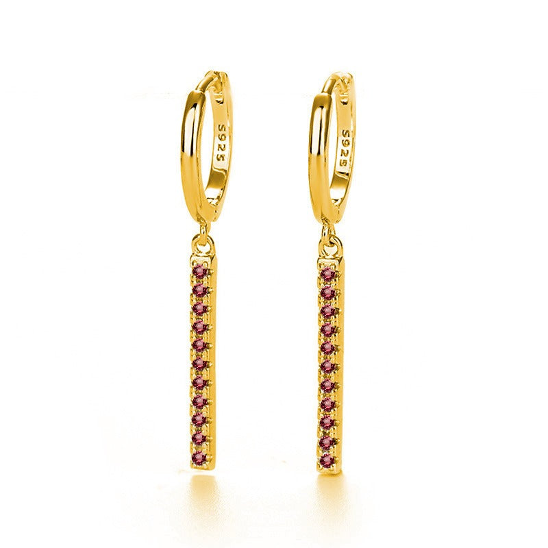 18K Gold Tassel Earrings With Rhinestone Design - Damned Threads