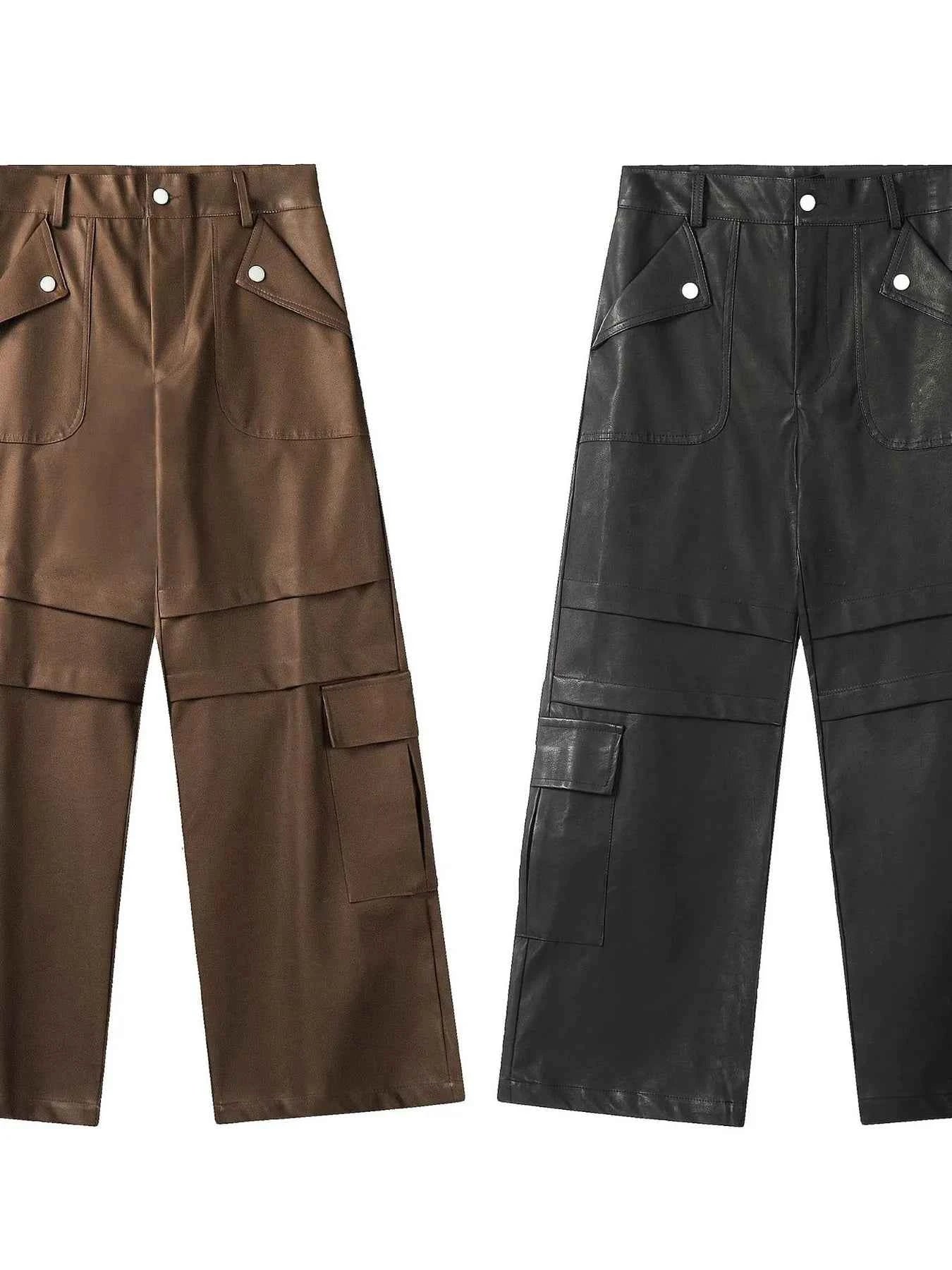 Men's Wide Leg Cargo Pants with Multiple Pockets