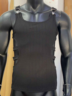 Men's Full Size Side Cutout Round Neck Tank Plus Size - Damned Threads