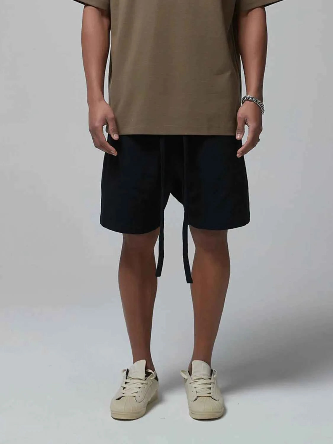 Men's Drawstring Waffle Shorts with Pockets