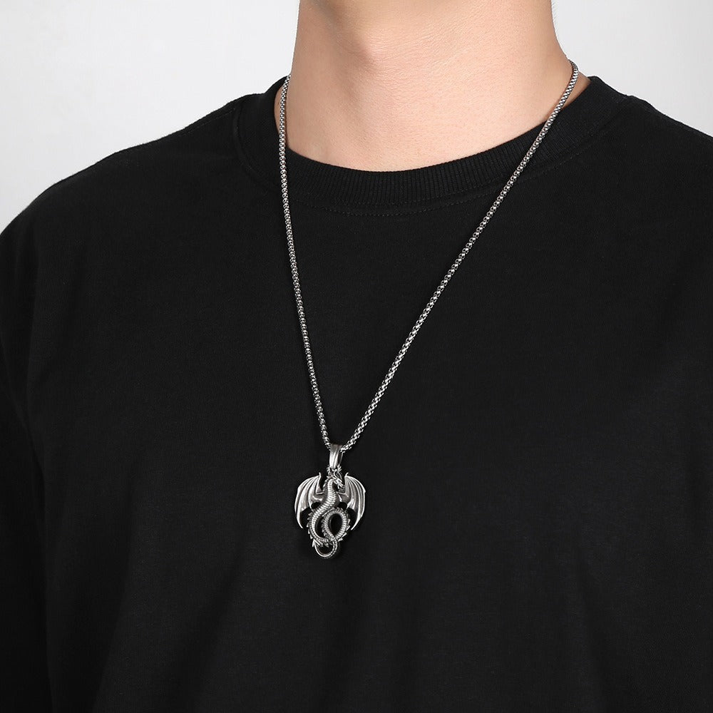 Dragon In Flight Necklace - Damned Threads
